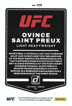 2022 Donruss UFC #120 Ovince Saint Preux Back