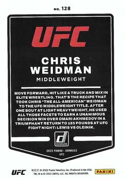 2022 Donruss UFC #128 Chris Weidman Back