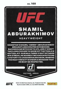2022 Donruss UFC #168 Shamil Abdurakhimov Back