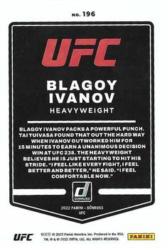 2022 Donruss UFC #196 Blagoy Ivanov Back