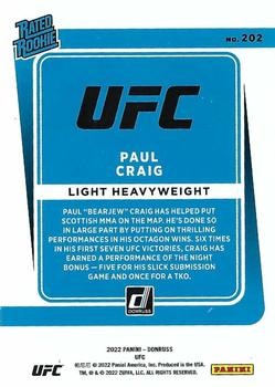 2022 Donruss UFC #202 Paul Craig Back