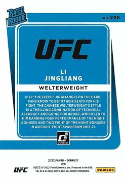 2022 Donruss UFC #208 Li Jingliang Back
