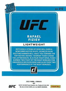 2022 Donruss UFC #212 Rafael Fiziev Back