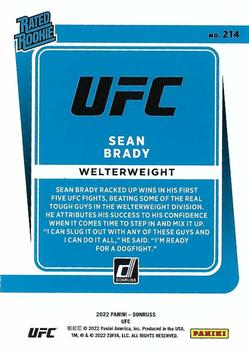 2022 Donruss UFC #214 Sean Brady Back