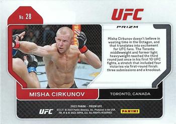 2022 Panini Prizm UFC - Green #28 Misha Cirkunov Back