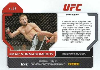 2022 Panini Prizm UFC - Green #32 Umar Nurmagomedov Back