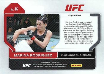 2022 Panini Prizm UFC - Green #46 Marina Rodriguez Back