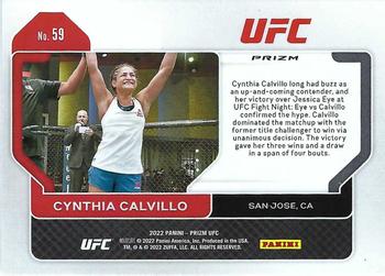 2022 Panini Prizm UFC - Green #59 Cynthia Calvillo Back