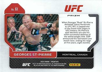 2022 Panini Prizm UFC - Green #61 Georges St-Pierre Back