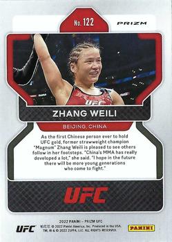 2022 Panini Prizm UFC - Green #122 Zhang Weili Back
