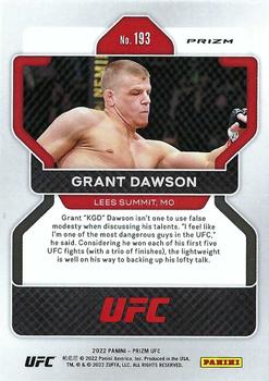 2022 Panini Prizm UFC - Green #193 Grant Dawson Back