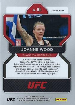 2022 Panini Prizm UFC - Green #195 Joanne Wood Back