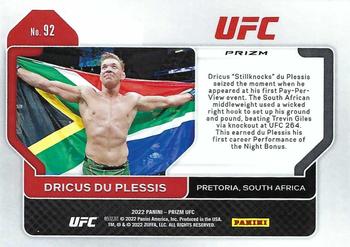 2022 Panini Prizm UFC - Ice #92 Dricus du Plessis  Back