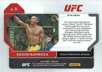2022 Panini Prizm UFC - Pink Ice #31 Edson Barboza Back