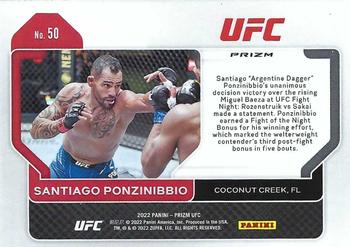 2022 Panini Prizm UFC - Pink Ice #50 Santiago Ponzinibbio Back