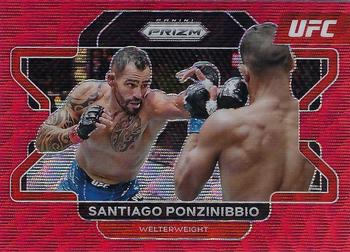 2022 Panini Prizm UFC - Ruby Wave #50 Santiago Ponzinibbio Front