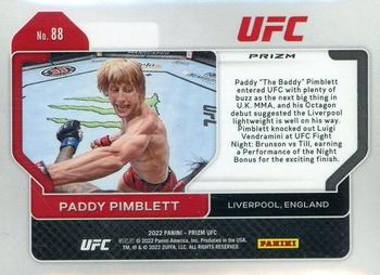 2022 Panini Prizm UFC - Ruby Wave #88 Paddy Pimblett Back