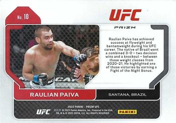 2022 Panini Prizm UFC - Silver #10 Raulian Paiva Back