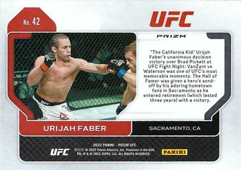 2022 Panini Prizm UFC - Silver #42 Urijah Faber Back