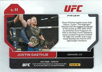 2022 Panini Prizm UFC - Silver #44 Justin Gaethje Back