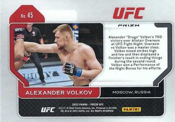 2022 Panini Prizm UFC - Silver #45 Alexander Volkov Back