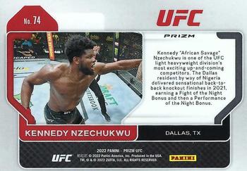 2022 Panini Prizm UFC - Silver #74 Kennedy Nzechukwu Back
