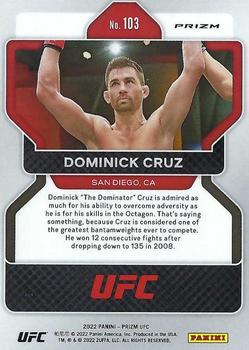 2022 Panini Prizm UFC - Silver #103 Dominick Cruz Back