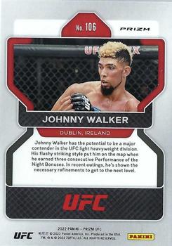 2022 Panini Prizm UFC - Silver #106 Johnny Walker Back