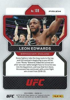 2022 Panini Prizm UFC - Silver #108 Leon Edwards Back