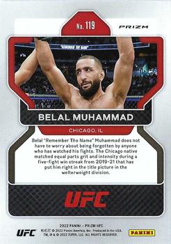2022 Panini Prizm UFC - Silver #119 Belal Muhammad Back