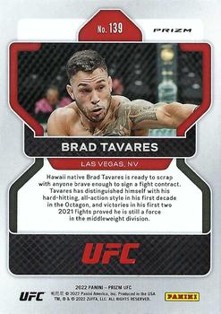 2022 Panini Prizm UFC - Silver #139 Brad Tavares Back
