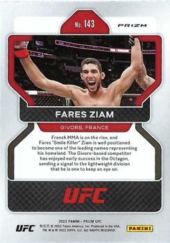 2022 Panini Prizm UFC - Silver #143 Fares Ziam  Back