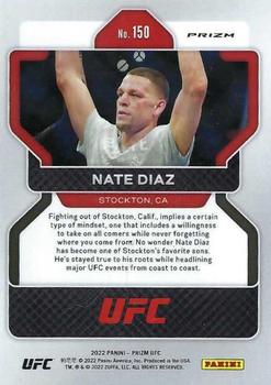 2022 Panini Prizm UFC - Silver #150 Nate Diaz Back