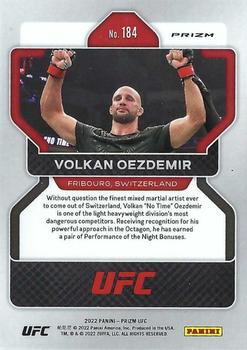 2022 Panini Prizm UFC - Silver #184 Volkan Oezdemir Back