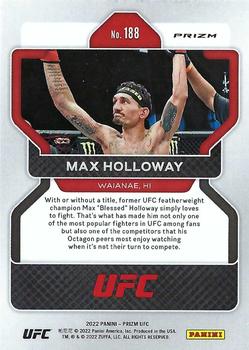 2022 Panini Prizm UFC - Silver #188 Max Holloway Back