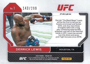 2022 Panini Prizm UFC - Red Prizms #1 Derrick Lewis Back