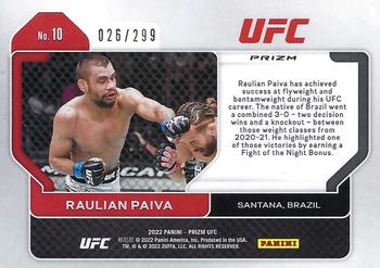 2022 Panini Prizm UFC - Red Prizms #10 Raulian Paiva Back
