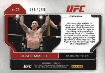 2022 Panini Prizm UFC - Red Prizms #24 Josh Emmett Back