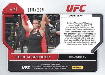 2022 Panini Prizm UFC - Red Prizms #41 Felicia Spencer Back
