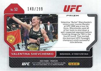 2022 Panini Prizm UFC - Red Prizms #52 Valentina Shevchenko Back