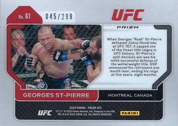 2022 Panini Prizm UFC - Red Prizms #61 Georges St-Pierre Back