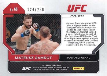 2022 Panini Prizm UFC - Red Prizms #66 Mateusz Gamrot Back