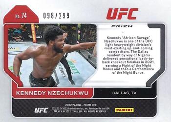 2022 Panini Prizm UFC - Red Prizms #74 Kennedy Nzechukwu Back