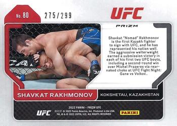 2022 Panini Prizm UFC - Red Prizms #80 Shavkat Rakhmonov Back