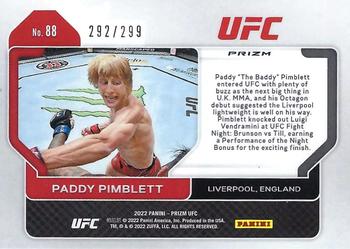 2022 Panini Prizm UFC - Red Prizms #88 Paddy Pimblett Back
