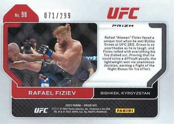 2022 Panini Prizm UFC - Red Prizms #98 Rafael Fiziev Back