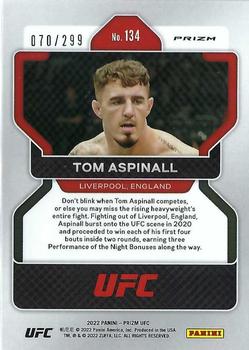 2022 Panini Prizm UFC - Red Prizms #134 Tom Aspinall Back