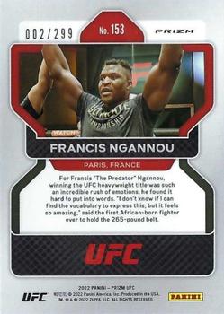 2022 Panini Prizm UFC - Red Prizms #153 Francis Ngannou Back
