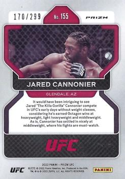 2022 Panini Prizm UFC - Red Prizms #155 Jared Cannonier Back