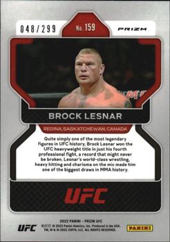 2022 Panini Prizm UFC - Red Prizms #159 Brock Lesnar Back